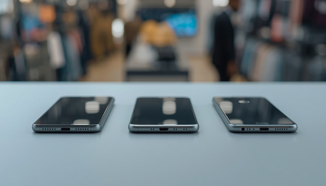 Budget Android smartphones under R5000 laid out side by side for comparison