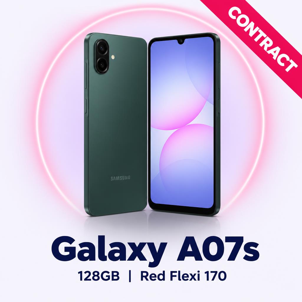 Samsung Galaxy A07s on contract in South Africa, R209 per month