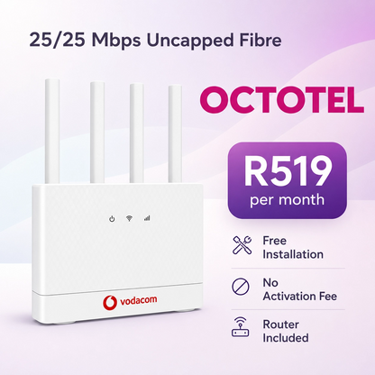 25/25Mbps Uncapped Fibre (Octotel)
