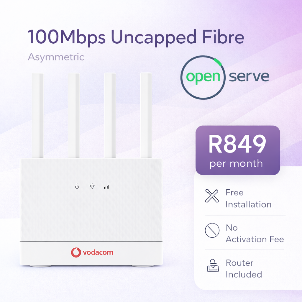 100Mbps Uncapped Fibre (Openserve) - VShopper